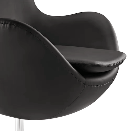 Egg Chair with stool in leather - sparkledecor.com
