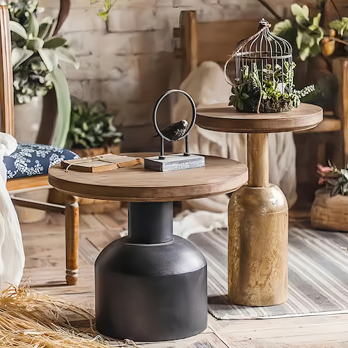 Retro Round Coffee Table | Vintage-Inspired Elegance for Modern Spaces - sparkledecor.com