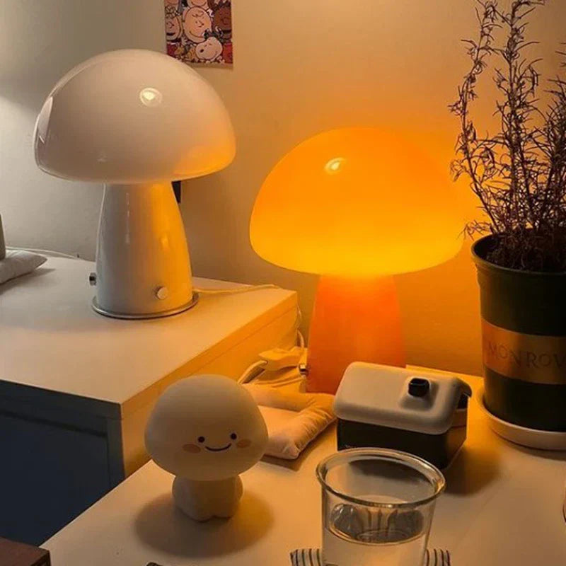 Whimsical Bedside Table Lamp: Small Mushroom Night Light - sparkle-decor.com