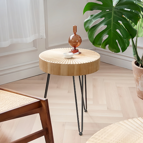 Round Pine Wood Coffee Table for Sale – Minimalist Design for Modern L - sparkledecor.com
